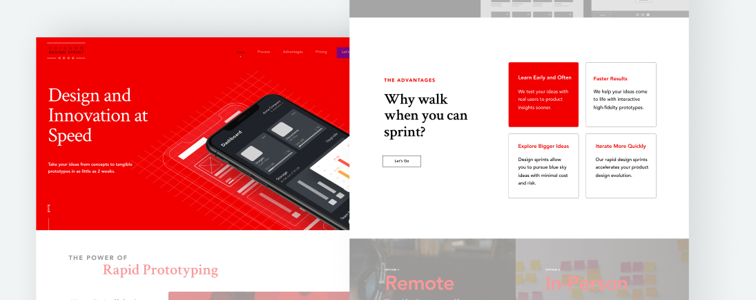 Highlighting specific product features on a landing page