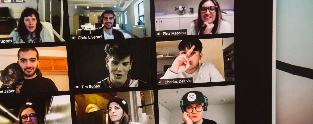 A video call between remote team members