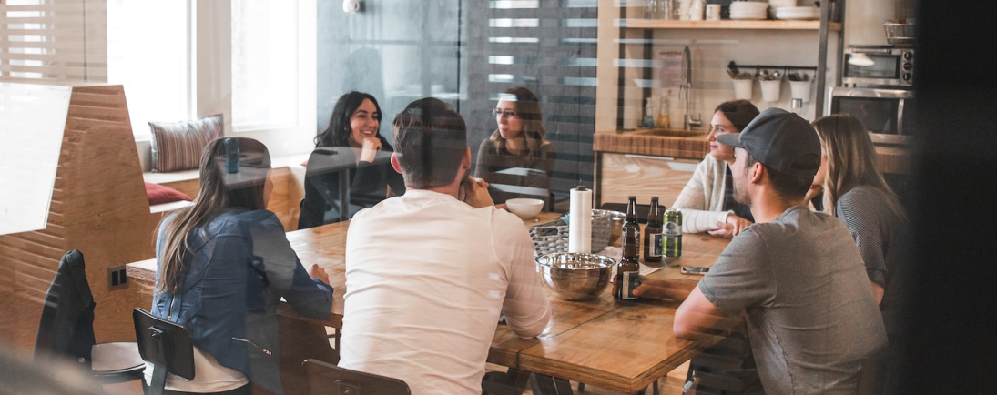 Team members having an open conversation