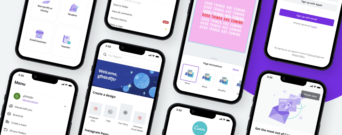 Canva app interface