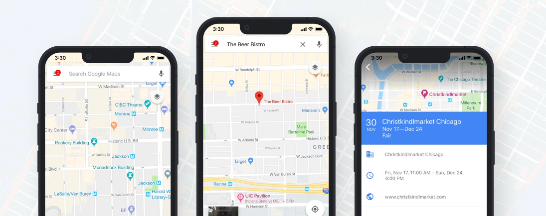 Google Maps app interface
