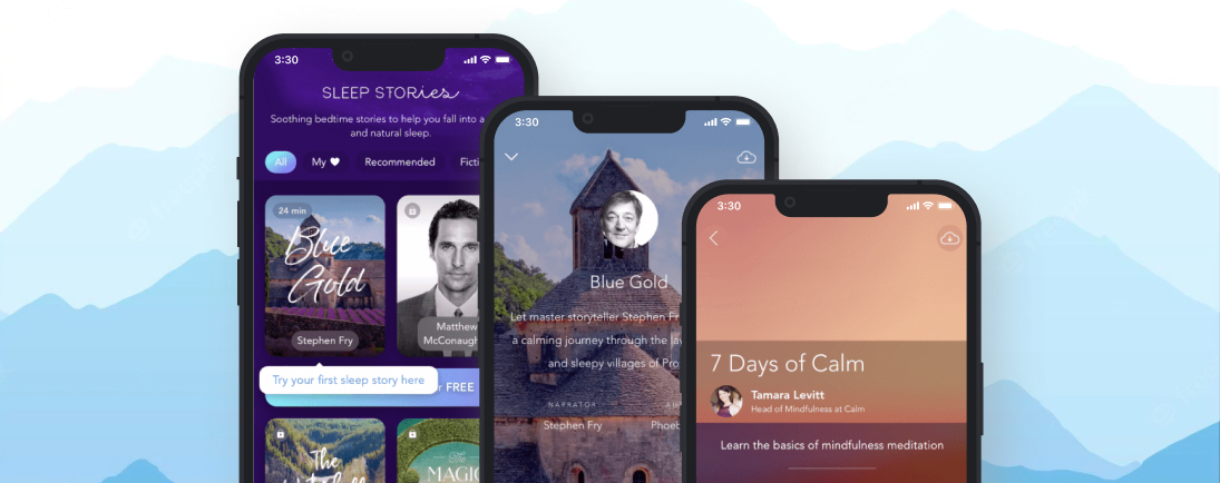 Calm app interface