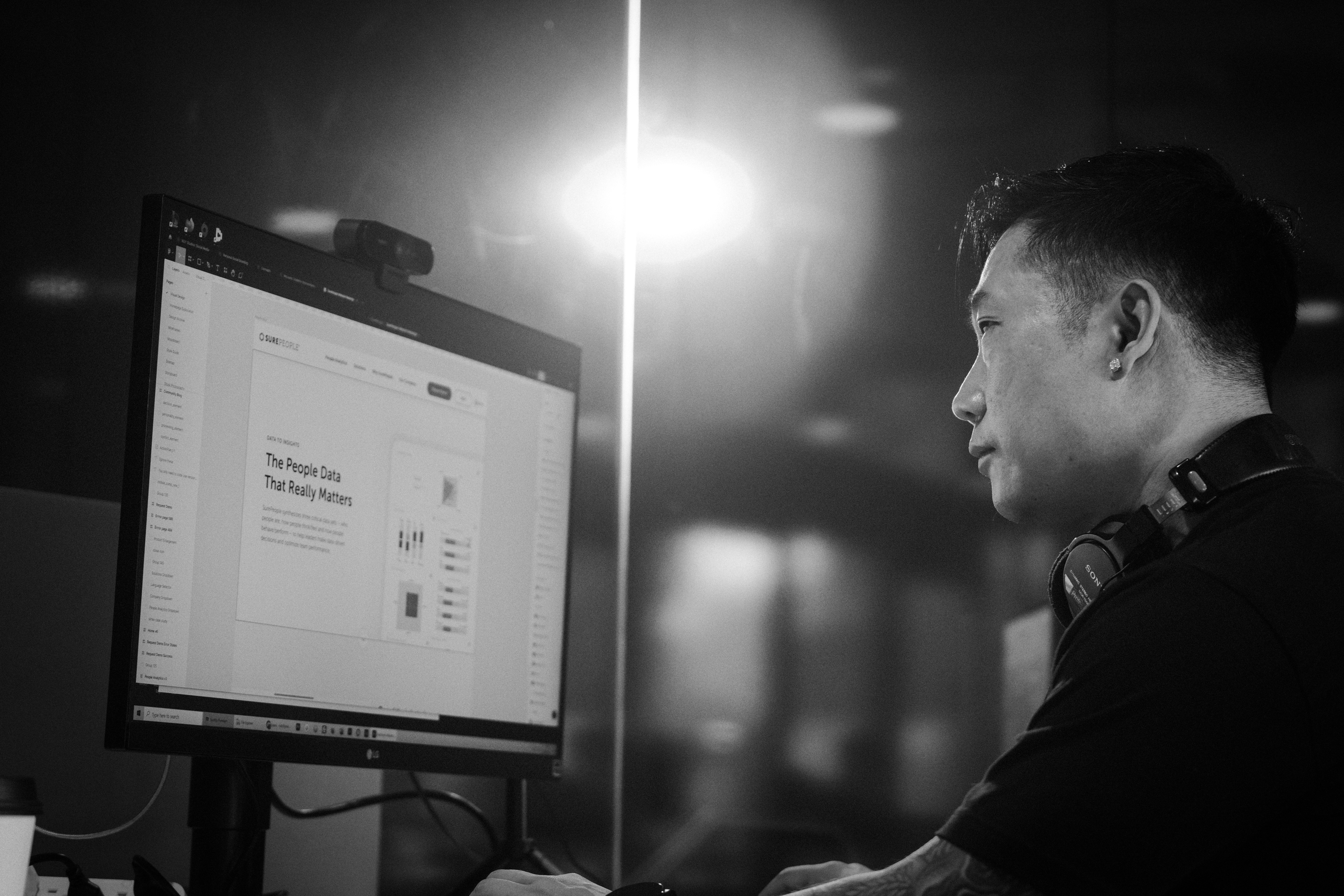 Reviewing a design on screen